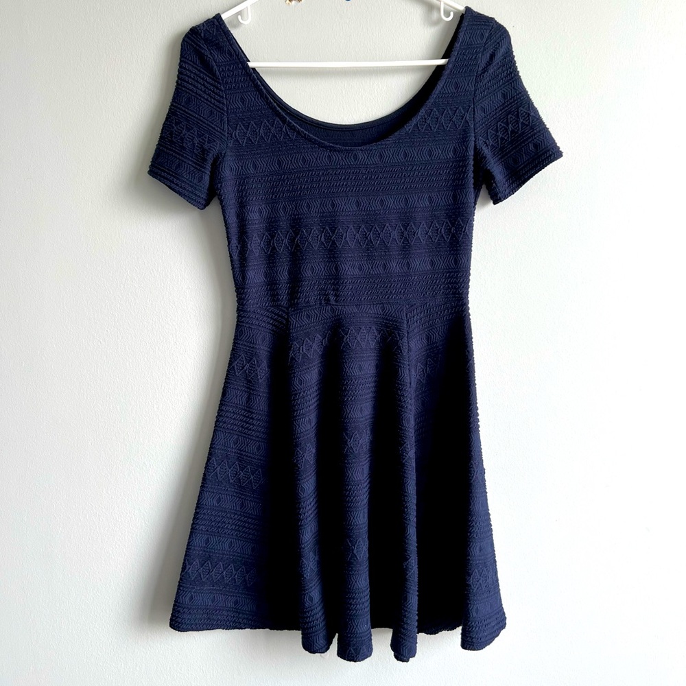 Fit and Flare Patterned Dress, Size XS
